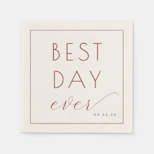 Elegant Maroon Celebration Calligraphy Napkin