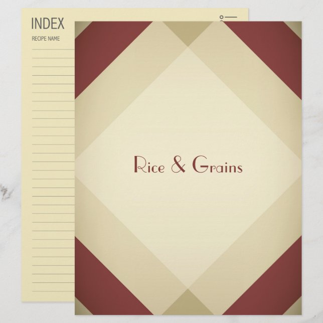 Elegant Maroon Diamond Recipe Divider/Index (Front/Back)