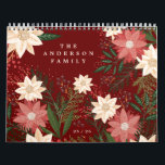 Elegant Maroon Family Name Poinsettia Christmas Calendar<br><div class="desc">***this design is part of a christmas holiday collection*** _______________________ this design template is fully editable and customizable by you the customer - click personalize further button if you with to move, add, delete or make major changes to the design _______________________ *if you have any DESIGN questions or need more...</div>