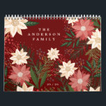 Elegant Maroon Family Name Poinsettia Christmas Calendar<br><div class="desc">***this design is part of a christmas holiday collection*** _______________________ this design template is fully editable and customizable by you the customer - click personalize further button if you with to move, add, delete or make major changes to the design _______________________ *if you have any DESIGN questions or need more...</div>