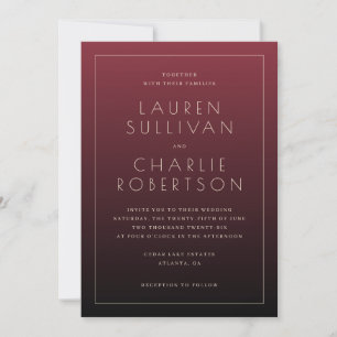 Elegant Maroon Formal Invitations