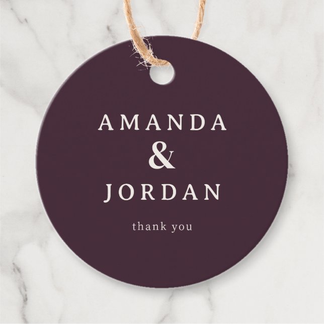 Elegant Maroon Gratitude Tag (Front)
