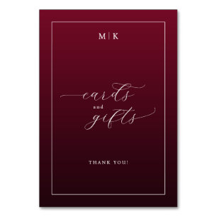 Elegant Maroon Minimalist Gratitude Card