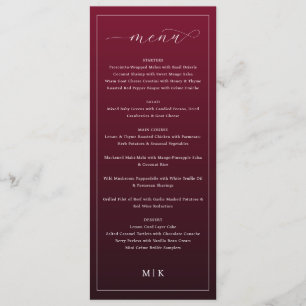 Elegant Maroon Minimalist Menu