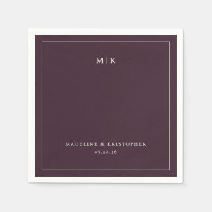 Elegant Maroon Minimalist Napkin