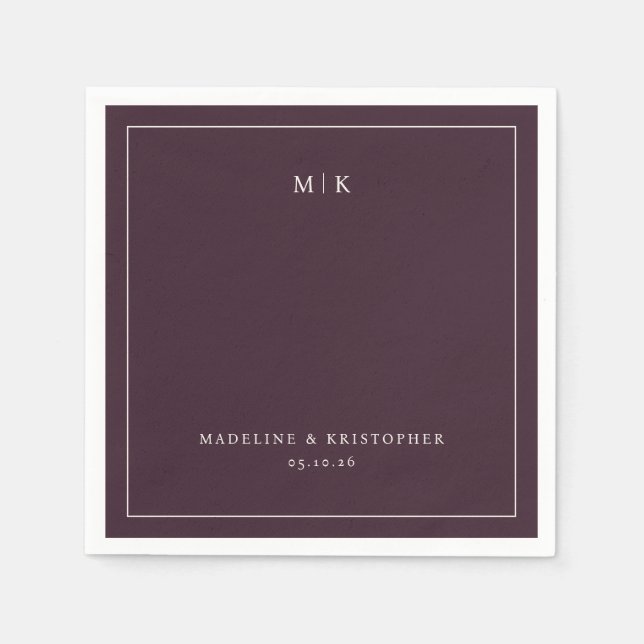 Elegant Maroon Minimalist Napkin (Front)