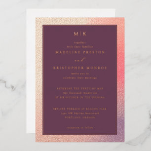 Elegant Maroon Ombre Wedding Invitation