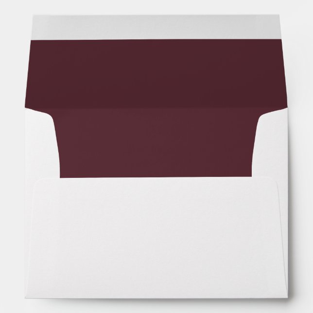 Elegant Maroon Red Lined Wedding Envelope (Back (Bottom))
