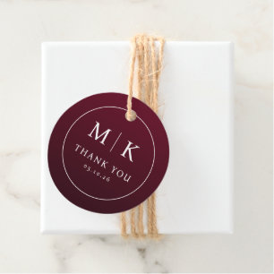 Elegant Maroon Thank You Tag