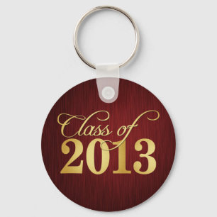 Elegant Maroon vignette and Gold Class of 2013 Keychain