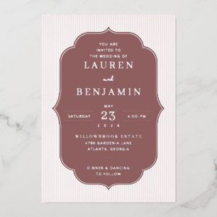 Elegant Maroon Vintage Wedding Invitation