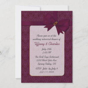Elegant Maroon Wedding Rehearsal Dinner Invitation