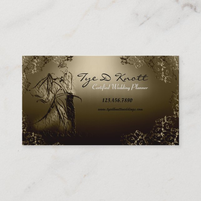 Elegant Married Couple Wedding Planner Business Card (Front)