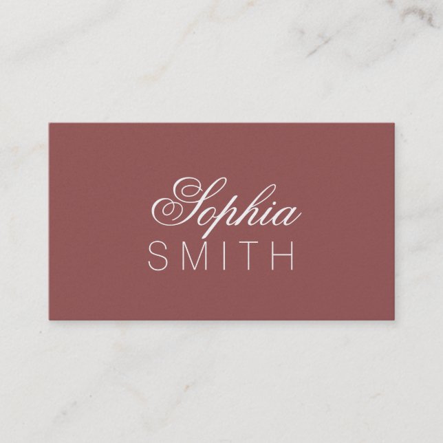 Elegant Marsala - Enter your name Business Card (Front)