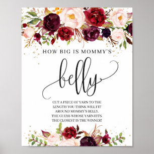 Elegant marsala how big is mommy's belly sign game