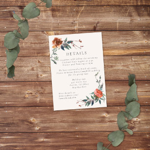 Elegant Marsala Peach Botanical Garden Enclosure Card