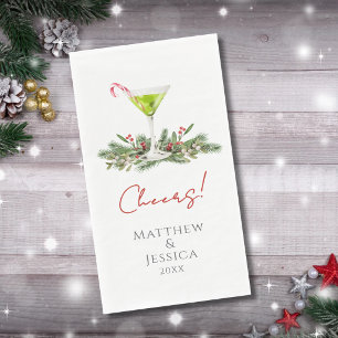 Elegant Martini Cocktail Cheers! Personalized Napkin