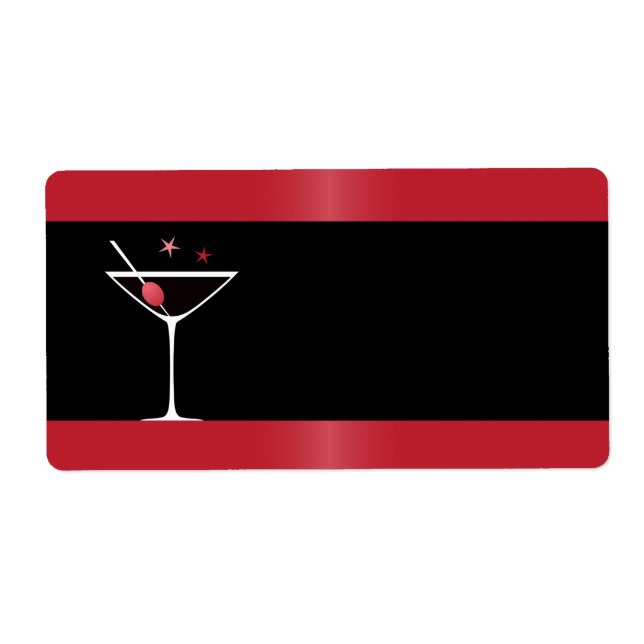 Elégant martini cocktail verre rouge noir (Devant)