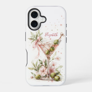 Elegant Martini Monogrammed iPhone 16 Case