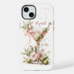 Elegant Martini Monogrammed iPhone 15 Plus Case