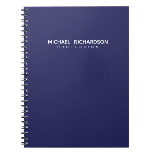 Elegant Masculine Blue White Personalized Notebook