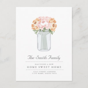 Elegant Mason Jar Moving Announcement Postcard