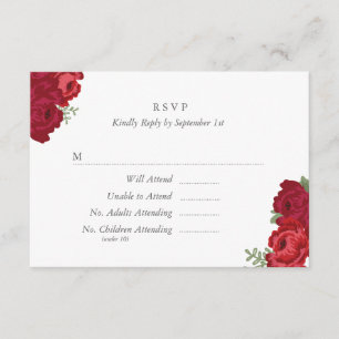 Elegant Mason Jar RSVP Card - Red
