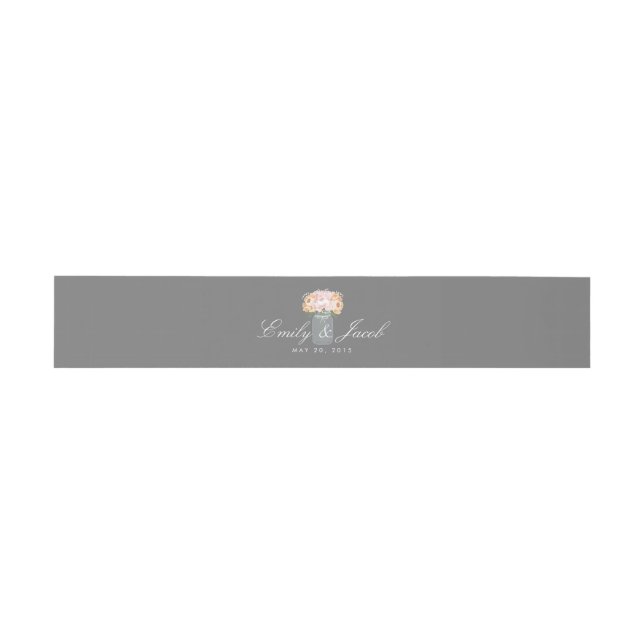 Elegant Mason Jar Wedding Invitation Belly Band (Flat)