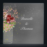 Elegant, Mason Jar, Wedding Photo Album Binder<br><div class="desc">Pretty Photo Album with Mason Jar full of pretty pink and red flowers. Personalize with your text,  monogram,  name or initials</div>