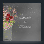 Elegant, Mason Jar, Wedding Photo Album Binder<br><div class="desc">Pretty Photo Album with Mason Jar full of pretty pink and red flowers. Personalize with your text,  monogram,  name or initials</div>