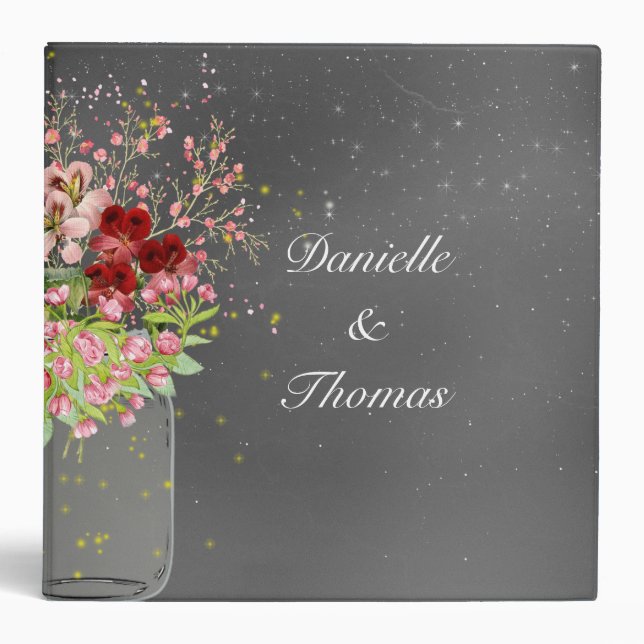 Elegant, Mason Jar, Wedding Photo Album Binder (Front)