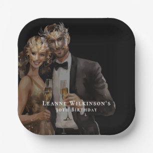 Elegant Masquerade 30th Birthday Party Paper Plate