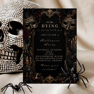 Elegant Masquerade Halloween Party Invitation