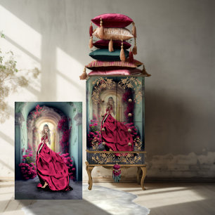 Elegant masquerade lady dreamy floral Portrait Art Tissue Paper