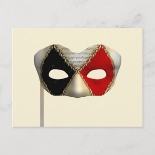 Elegant Masquerade Mask Carnival Party Art Postcard