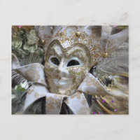 Elegant Masquerade Mask Postcard