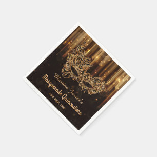 Elegant Masquerade Quinceañera 15th Birthday Napkin