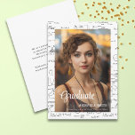 Elegant Mathematics Photo College Graduation Announcement<br><div class="desc">Elegant college graduation photo announcement with a black and white background of mat equations and formulas. Illustrated and designed by Patricia Alvarez.</div>