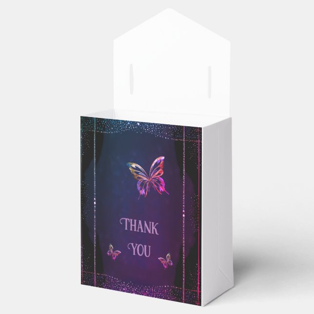 Elegant Mauve and Gold Wedding  Favor Box (Opened)