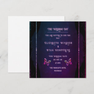 Elegant Mauve and Gold Wedding Invitations 
