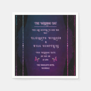 Elegant Mauve and Gold Wedding Invitations Napkin