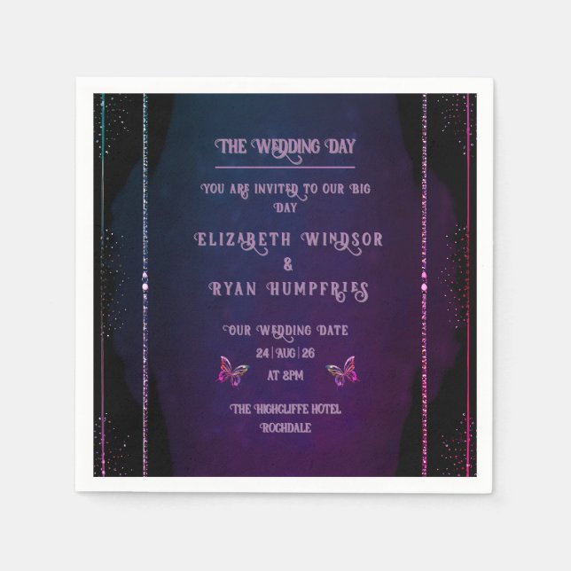 Elegant Mauve and Gold Wedding Invitations  Napkin (Front)