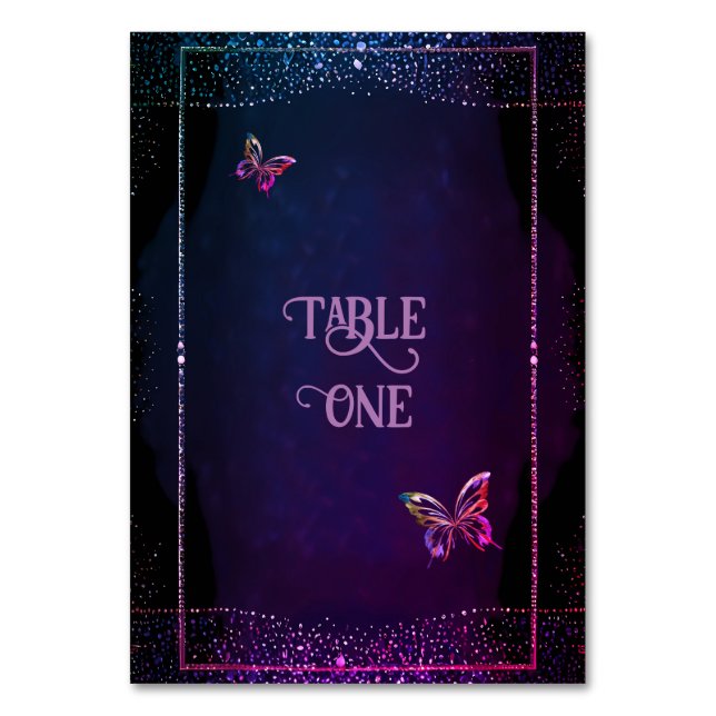 Elegant Mauve and Gold Wedding  Table Number (Back)