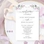 Elegant Mauve and Purple Floral Wedding Program<br><div class="desc">Welcome your guests with this elegant Wedding program with modern handwritten calligraphy elements and beautiful watercolor floral details in mauve, dusty purple, lilac, and lavender hues. Ability to make text changes and adjustments by selecting customize further. Front with wedding ceremony details, back with wedding party names and thank you message...</div>