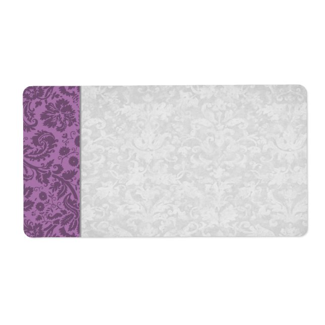 Elegant Mauve Damask Wedding (Front)