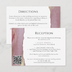 Elegant Mauve Lilac Wedding Information Card