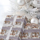 Elegant Mauve Merry Christmas Photo Collage Wrapping Paper<br><div class="desc">Elegant mauve Merry Christmas wrapping paper with chic handwritten scrawl above your family photo collage of your 5 favorite 2025 pictures. Trendy and contemporary Christmas gift wrap featuring five photographs and custom white typography.</div>