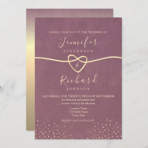 Elegant Mauve Purple Wedding Invitation