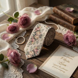 Elegant Mauve Rose Vintage Floral  Tie<br><div class="desc">This romantic necktie features a delicate pattern of soft mauve and blush pink roses with subtle green foliage on a light cream background. The vintage-inspired botanical design has a refined, timeless elegance that feels both classic and fresh. Perfect as a thoughtful groomsmen gift, best man gift, or a stylish accessory...</div>