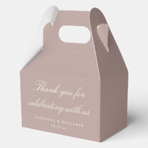 Elegant Mauve Script Wedding Custom Thank You Favor Box